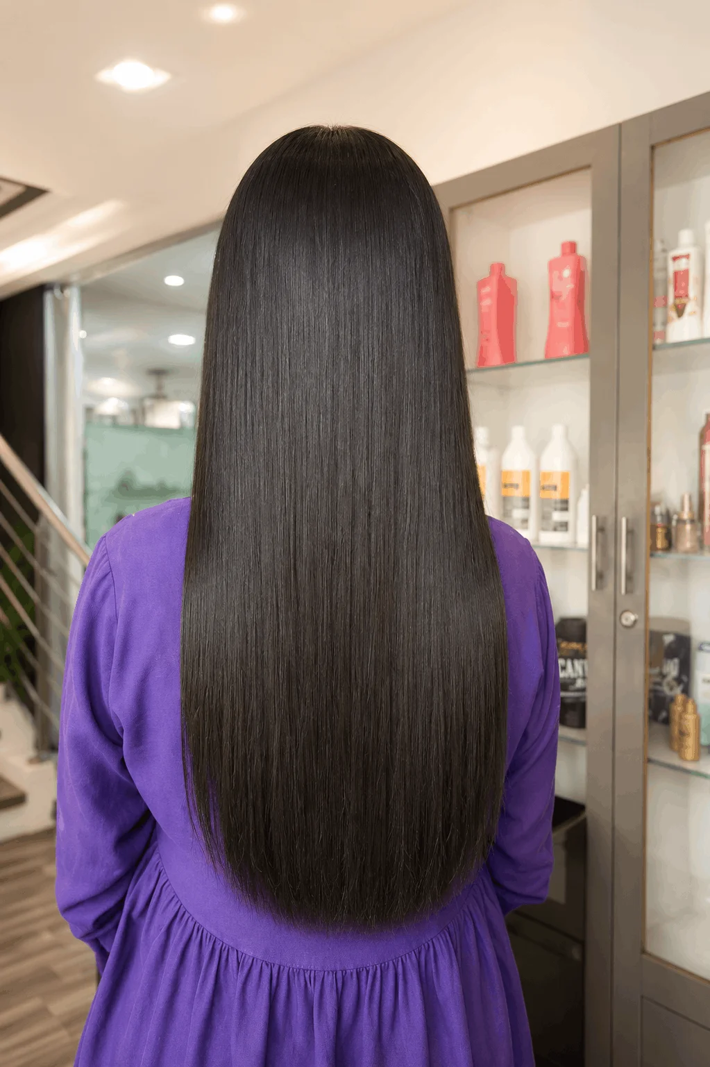 Silky straight advanced hair treatment at Veena'z Pune